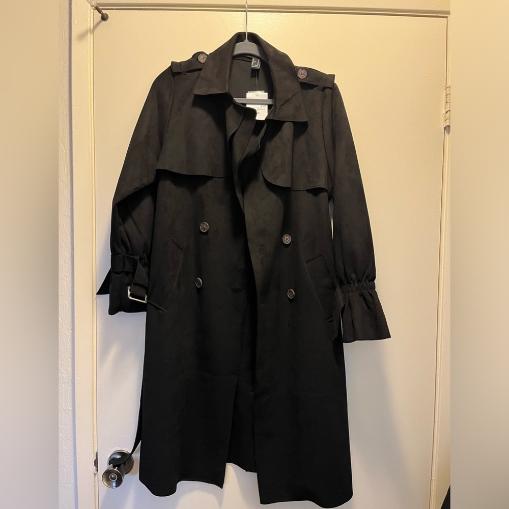New Faux Suede Trench coat